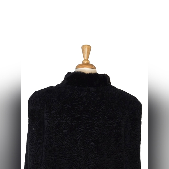 Vintage Faux Fur 1950s Mobwife Quiet Luxury Jacket Coat Size XL Warm Cozy - Picture 5 of 11